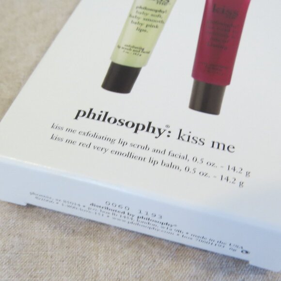 NEW Philosophy 'Kiss Me' Duo - Lip Scrub, Lib Balm 0.5oz Each - Picture 4 of 5